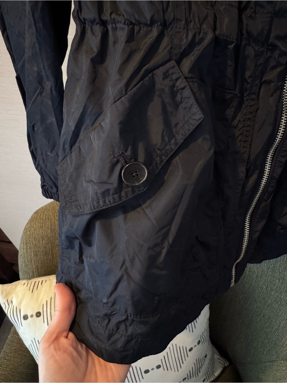 Massimo Dutti Women's Dark Navy Hooded Utility Jacket - Picture 4 of 11